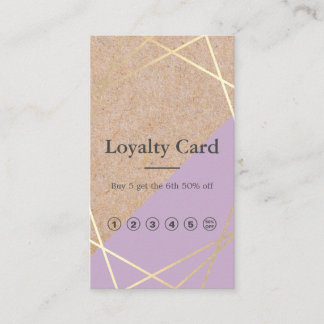 Carte De Visite GeometricGold Lavender Loyauté d'impression Kraft 