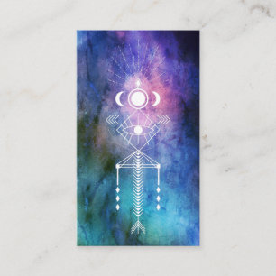 Carte De Visite *~* Géométrie Sacrée Aquarelle Aztec Tribal Sha