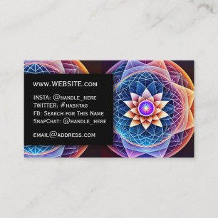 Carte De Visite Géométrie sacrée Mandala Professional Executive
