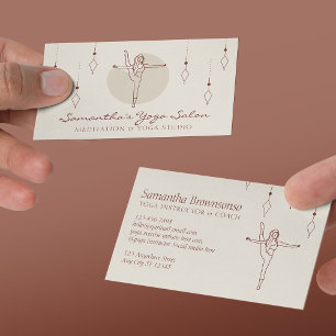 Carte De Visite Géométrie secrète ivoire Pose Yoga Pilates Spiritu