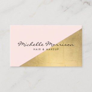 Carte De Visite Géométrique Faux Gold Foil et rose Color Block