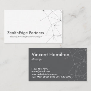 Carte De Visite Géométrique Moderne ZenithEdge Partners Élégant Mi