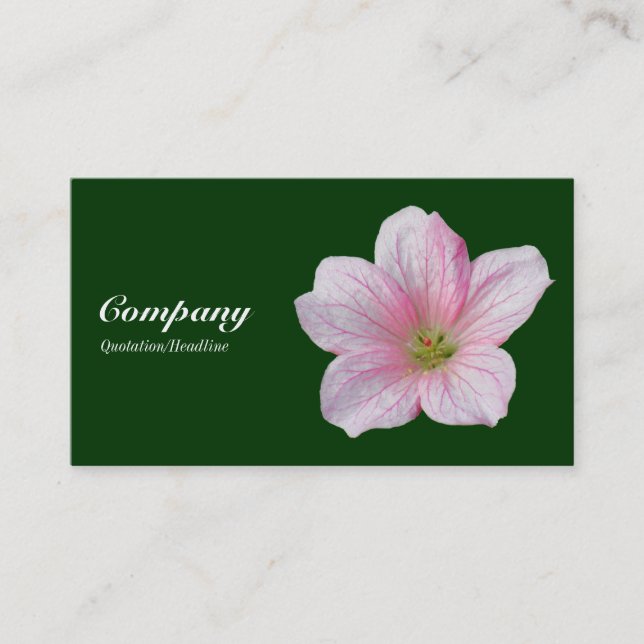 Carte De Visite Géranium rose - Vert foncé (Devant)