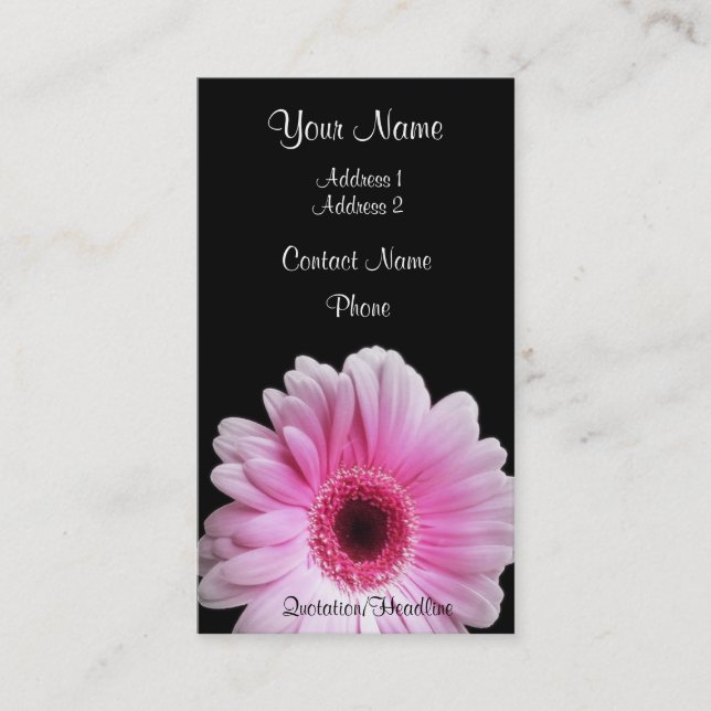 Carte De Visite Gerbera rose (Devant)