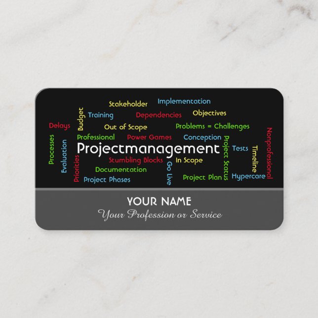 Carte De Visite Gestion de projets et conseil professionnel busi (Devant)