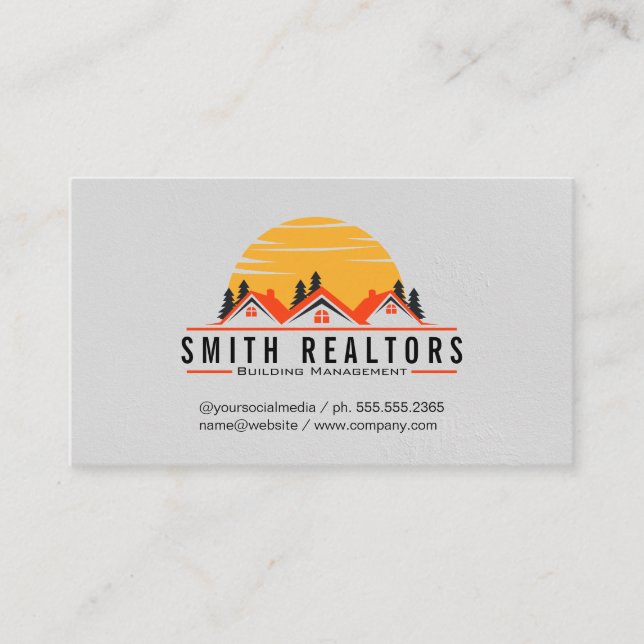 Carte De Visite Gestion des bâtiments | Immobilier | Maisons (Devant)