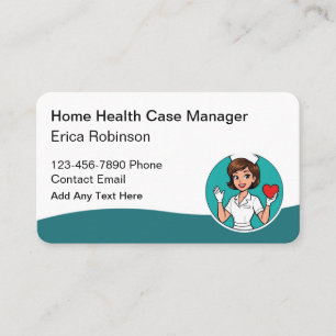 Carte De Visite Gestionnaire de cas de santé à domicile Infirmière
