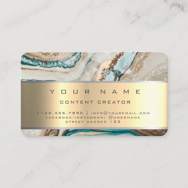 Carte De Visite Gestionnaire de contenu de Marble Social Media Man (Devant)