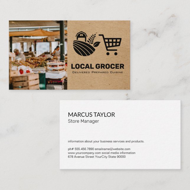 Carte De Visite Gestionnaire de magasin | Groer | Marché des agric (Devant / Derrière)