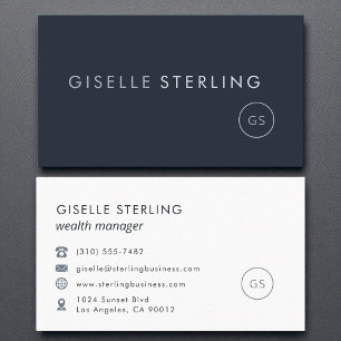 Carte De Visite Gestionnaire de patrimoine Luxe Marine Bleu Modern
