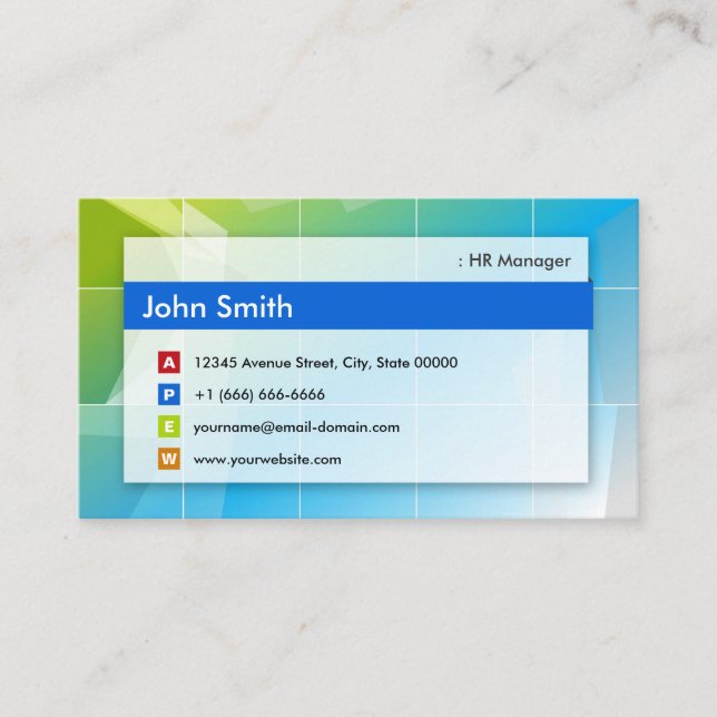 Carte De Visite Gestionnaire RH - Moderne polyvalent (Devant)