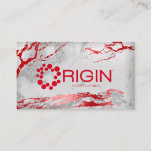 Carte De Visite Gina Origine Planification des événements Red Grey