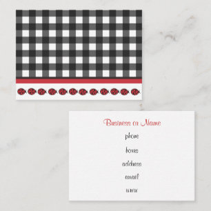 Carte de visite Gingham coccinelle
