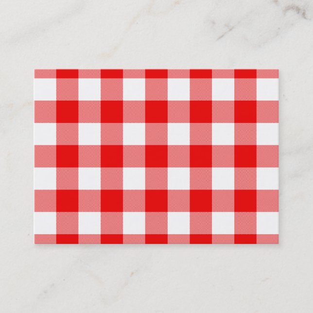 Carte De Visite Gingham rouge (Devant)