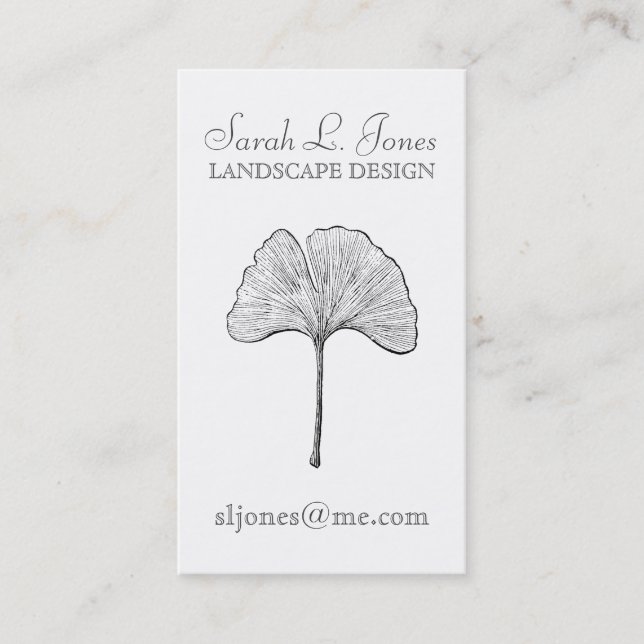 Carte De Visite Ginkgo Leaf Simple Élégant naturel (Devant)