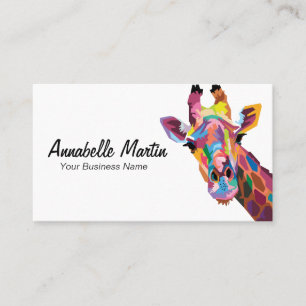 Carte De Visite Giraffe d'art pop coloré