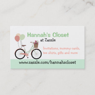 Carte de visite Girl Bike and Balloons
