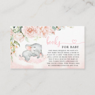Carte De Visite Girl Blush Elephant Baby showers Livres pour bébé