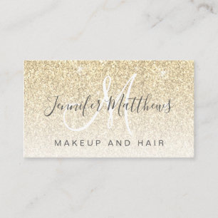 Carte De Visite Girl Glam Gold Parties scintillant maquillage arti
