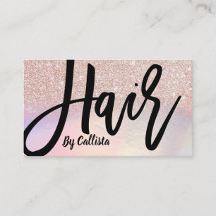 Carte De Visite Girl Rose Gold Parties scintillant Iridescente Hai