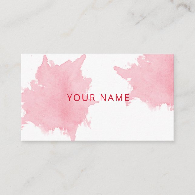 Carte De Visite girly Blush Rose Aquarelle Feminine Business Car (Devant)
