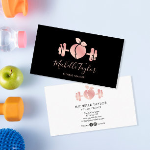 Carte De Visite Girly Blush Rose Gold Fitainer Moderne