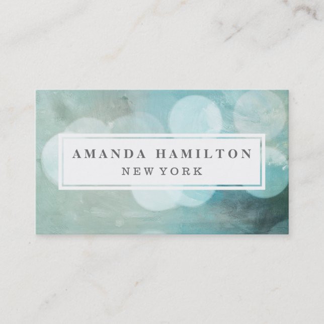 Carte De Visite Girly Chic blue Bokeh Parties scintillant Mode & B (Devant)