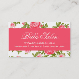 Carte De Visite Girly Chic Elegant Vintage Floral Roses