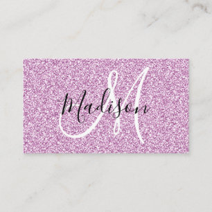 Carte De Visite Girly & Glam Lilas Violet Paillettes Étincelles Mo