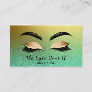 Carte De Visite *~* Girly Gold Golden Lashes Extensions Brows