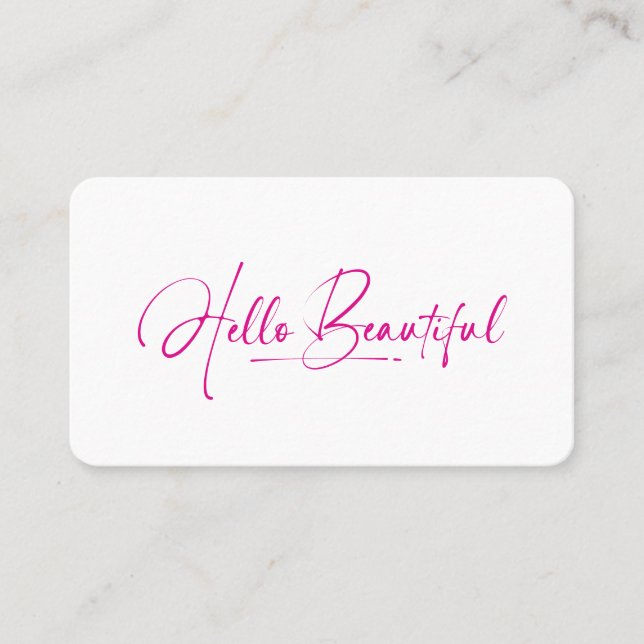 Carte De Visite Girly Hello Beautiful Makeup Artist Beauty Qr Code (Devant)