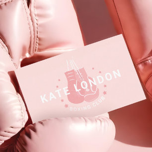 Carte De Visite Girly Modern tendance en ligne de boxe gants Club