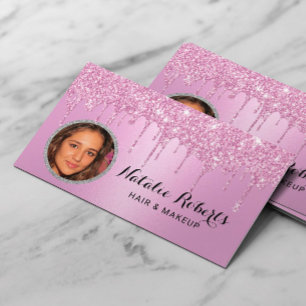Carte De Visite Girly Rose Parties scintillant Drives Beauté Salon