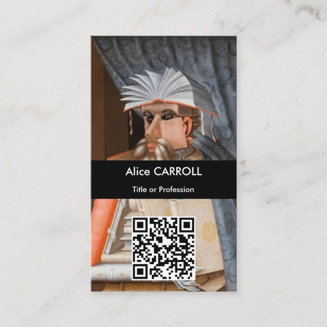 Carte De Visite Giuseppe Arcimboldo - Le Bibliothécaire - Code QR (Devant)