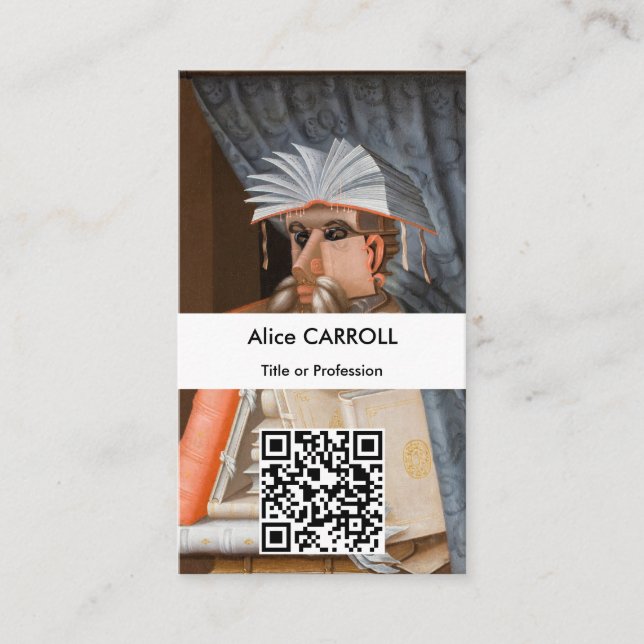 Carte De Visite Giuseppe Arcimboldo - Le Bibliothécaire - Code QR (Devant)