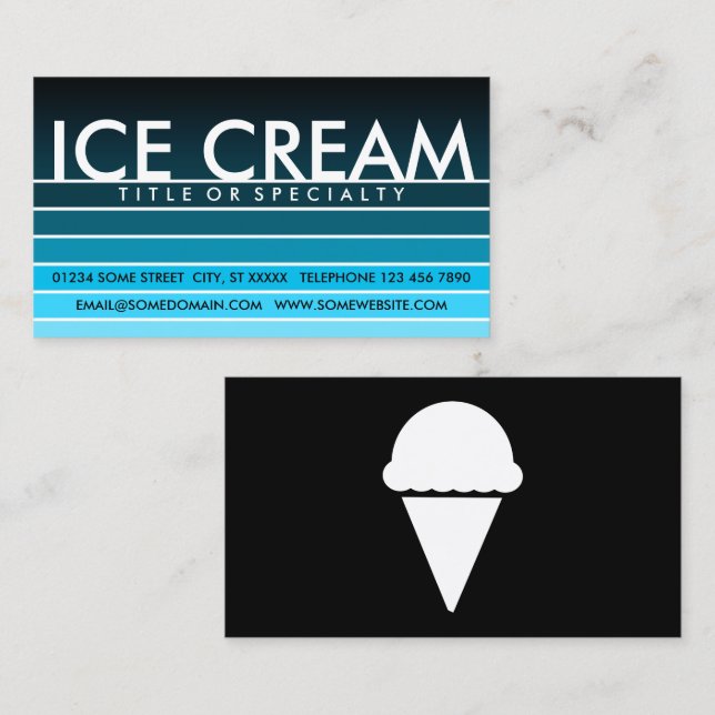 Carte De Visite GLACE CREAM aqua swatch (Devant / Derrière)