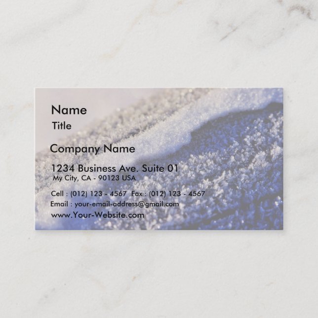 Carte De Visite Glace hivernale de givre (Devant)