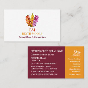 Carte De Visite Gladiolus Flowers, Maison funéraire, Directeurs