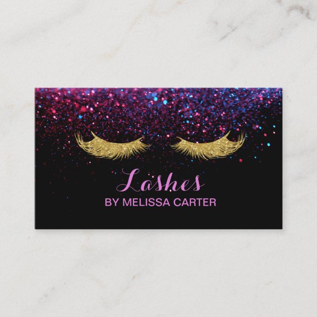 Carte De Visite Glam Beauty Salon Maquillage Artiste Lash Extensio (Devant)