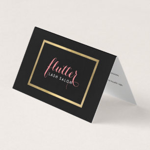 Carte De Visite Glam Black Rose Gold Lash Salon Aftercare