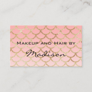 Carte De Visite Glam Blush Rose Gold Mermaid Paillettes Maquilleus