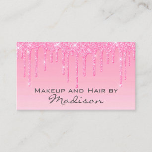 Carte De Visite Glam Blush Rose Parties scintillant Drives Artiste