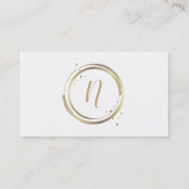 Carte De Visite Glam brillant or et blanc Mariage minimaliste mode (Devant)