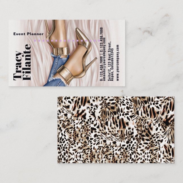 Carte De Visite Glam Chic Mode (Devant / Derrière)