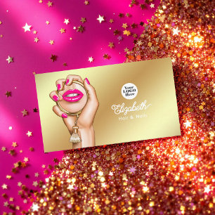 Carte De Visite Glam Chic Rose Et Or Luxueux