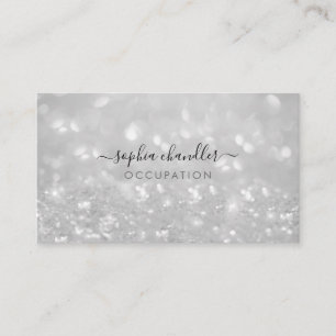 Carte De Visite Glam Classy Parties scintillant, noir et blanc, no