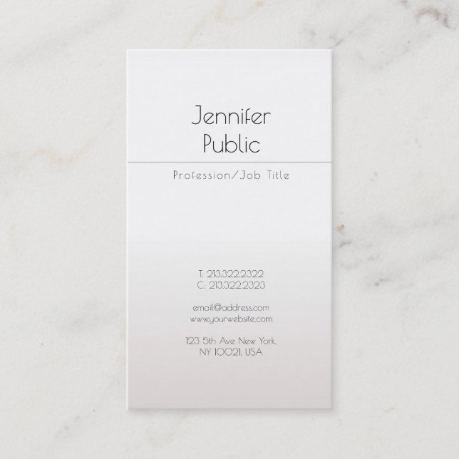 Carte De Visite Glam créatif Faux Silver Modern Professional Luxe (Devant)