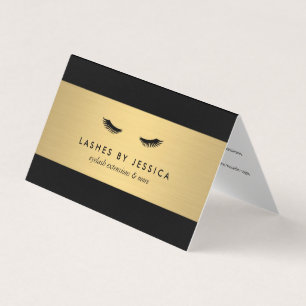 Carte De Visite Glam Eyelashes Black and Gold Afcare