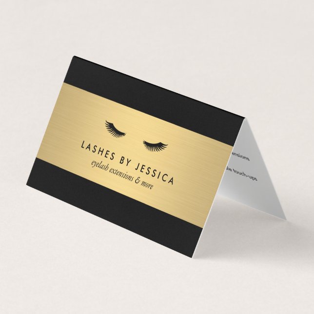Carte De Visite Glam Eyelashes Black and Gold Afcare (Devant)