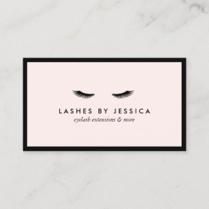 Carte De Visite Glam Eyelashes Classique Noir et Rose